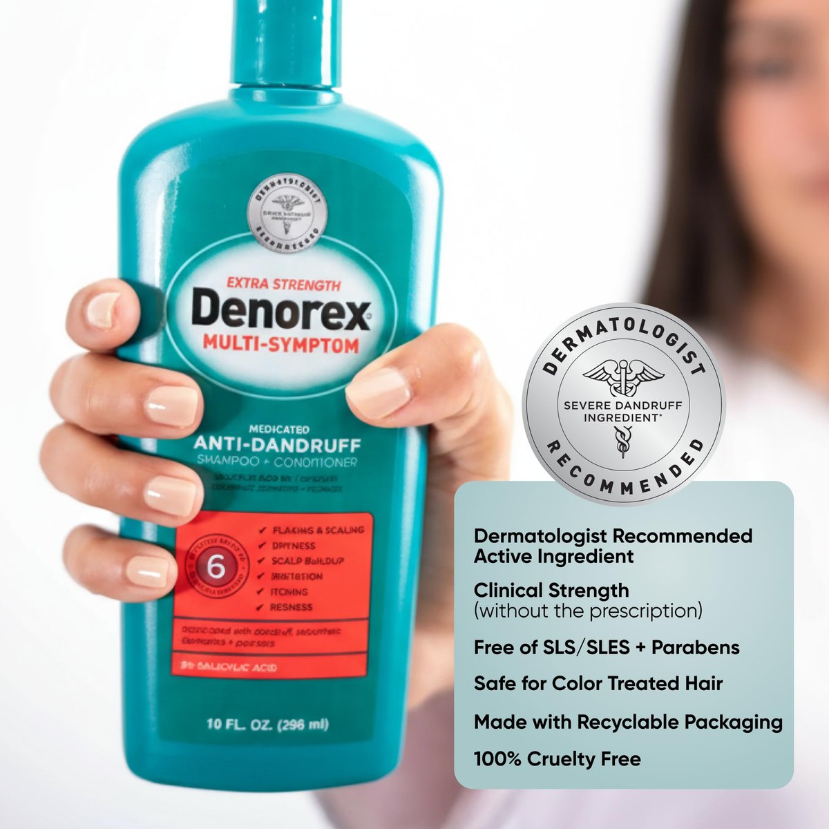 Denorex Extra Strength Multi-Symptom Anti Dandruff Shampoo & Conditioner Treatment, 3% Salicylic Acid, 10 oz - görsel 9