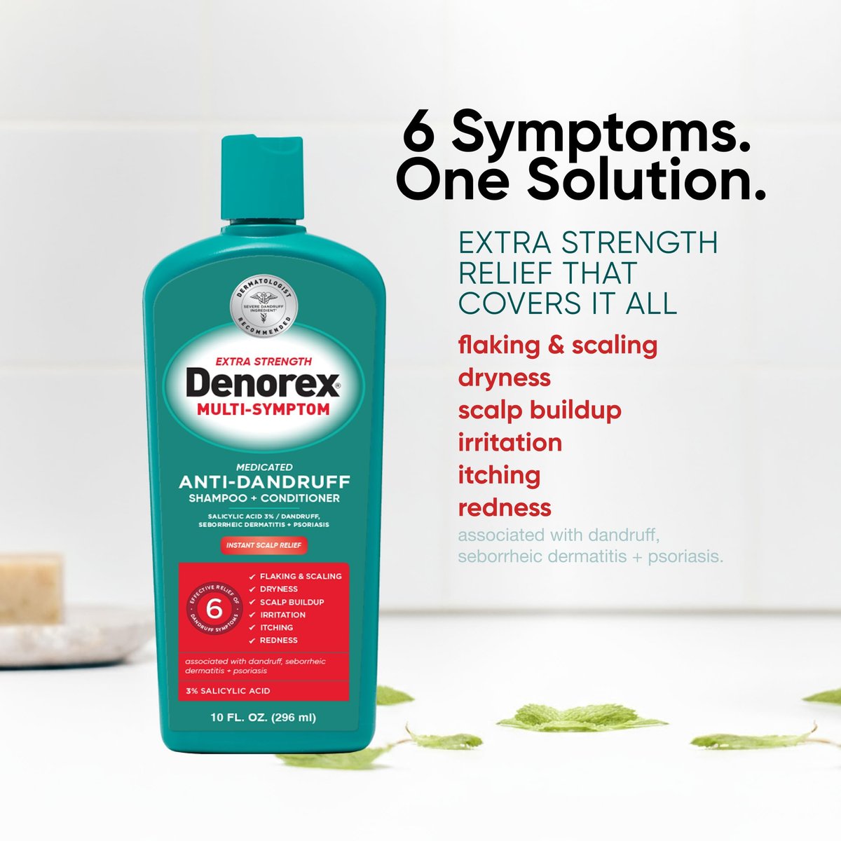 Denorex Extra Strength Multi-Symptom Anti Dandruff Shampoo & Conditioner Treatment, 3% Salicylic Acid, 10 oz - görsel 3