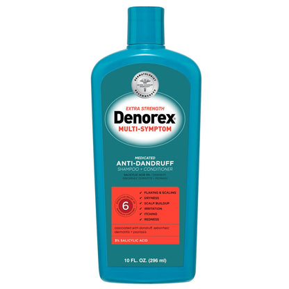 Denorex Extra Strength Multi-Symptom Anti Dandruff Shampoo & Conditioner Treatment, 3% Salicylic Acid, 10 oz