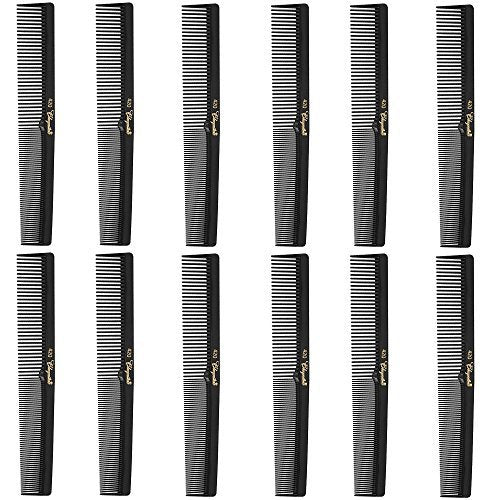 Krest Cleopatra 420 7" Flat Square Back Barber Hair Comb (12 Pack) - Professional Salon Comb - görsel 2