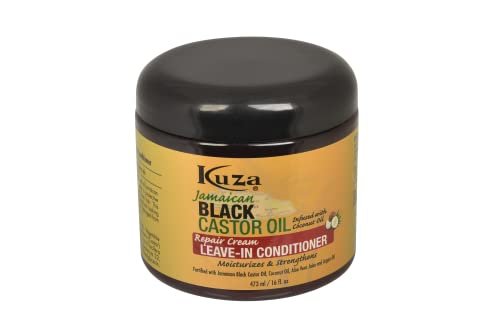 Kuza Jamaican Black Castor Oil Leave-In Conditioner - 16 oz (Pack of 2) - Moisturizing & Strengthening Hair Treatment Avelisse