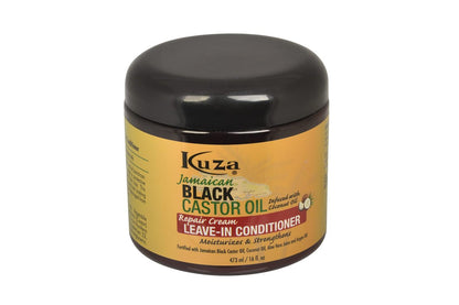 Kuza Jamaican Black Castor Oil Leave-In Conditioner - 16 oz (Pack of 2) - Moisturizing & Strengthening Hair Treatment Avelisse