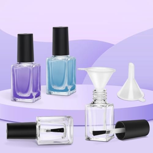 AHIER Empty Nail Polish Clear Bottles with Brush Cap Funnel and Mixing Ball (7ml, 5 Pack) - görsel 13