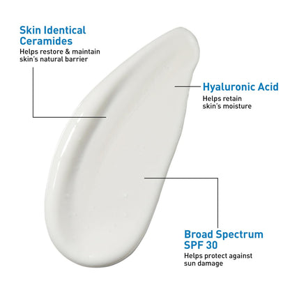 CeraVe Ultra-Light Moisturizing Lotion With SPF 30 - Daily Face Moisturizer with Broad Spectrum SPF, Hyaluronic Acid & Ceramides, Oil-Free Matte Finish, 1.7 oz Avelisse