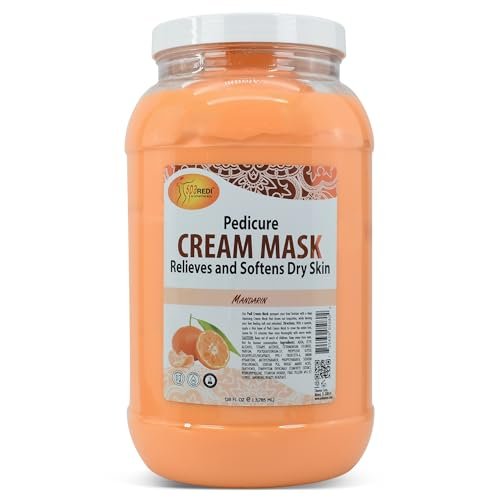 SPA REDI Body and Foot Cream Mask – Mandarin, 128 oz – Hydrating Pedicure Massage with Hyaluronic Acid & Amino Acids Avelisse