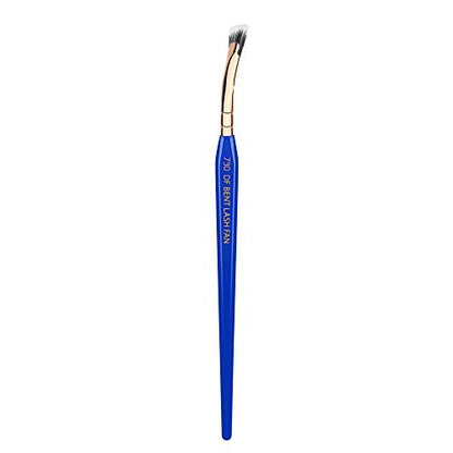 Bdellium Tools Professional Golden Triangle 730 Bent Mascara Fan Brush - Vegan Synthetic Fibers, Blue Avelisse