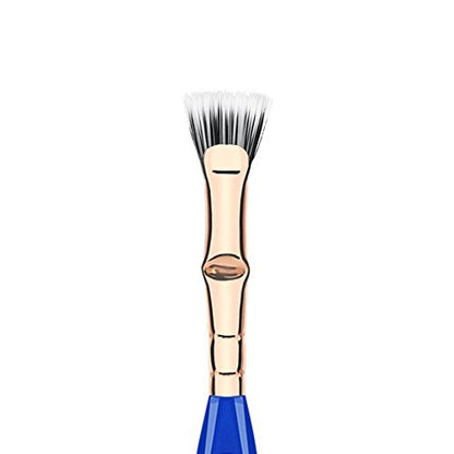 Bdellium Tools Professional Golden Triangle 730 Bent Mascara Fan Brush - Vegan Synthetic Fibers, Blue Avelisse