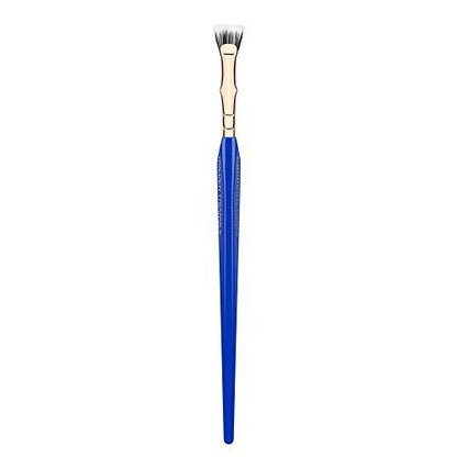 Bdellium Tools Professional Golden Triangle 730 Bent Mascara Fan Brush - Vegan Synthetic Fibers, Blue Avelisse