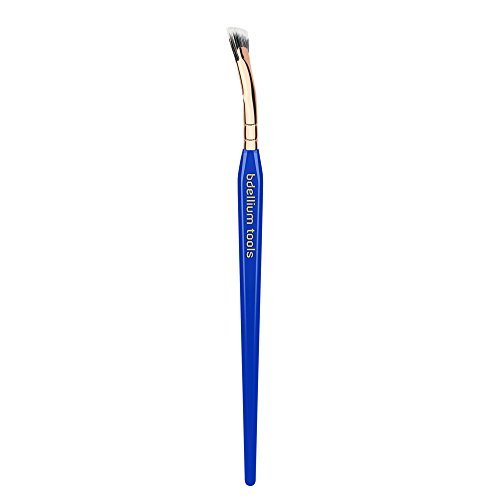 Bdellium Tools Professional Golden Triangle 730 Bent Mascara Fan Brush - Vegan Synthetic Fibers, Blue Avelisse