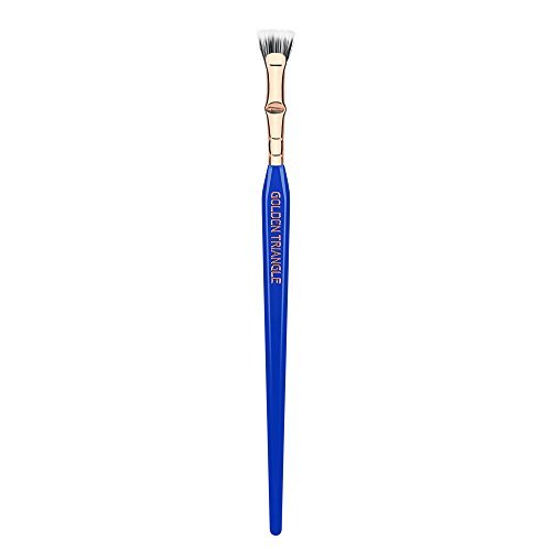 Bdellium Tools Professional Golden Triangle 730 Bent Mascara Fan Brush - Vegan Synthetic Fibers, Blue Avelisse