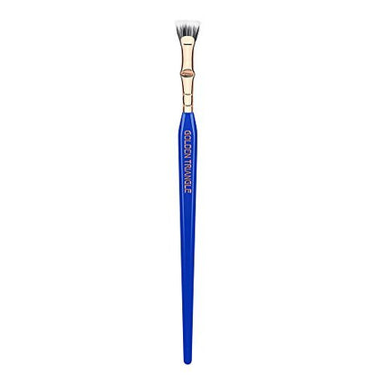 Bdellium Tools Professional Golden Triangle 730 Bent Mascara Fan Brush - Vegan Synthetic Fibers, Blue Avelisse