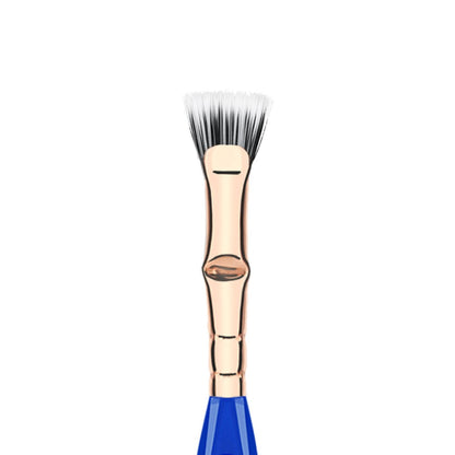 Bdellium Tools Professional Golden Triangle 730 Bent Mascara Fan Brush - Vegan Synthetic Fibers, Blue Avelisse