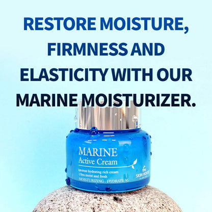 THE SKIN HOUSE Marine Active Cream 1.69 fl.oz – Deep Hydration Rich Moisturizer with Hyaluronic Acid, Betaine, Squalane, Spirulina for Dry Skin | Korean Skincare 50ml