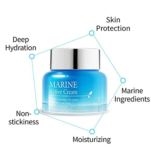 THE SKIN HOUSE Marine Active Cream 1.69 fl.oz – Deep Hydration Rich Moisturizer with Hyaluronic Acid, Betaine, Squalane, Spirulina for Dry Skin | Korean Skincare 50ml - görsel 4