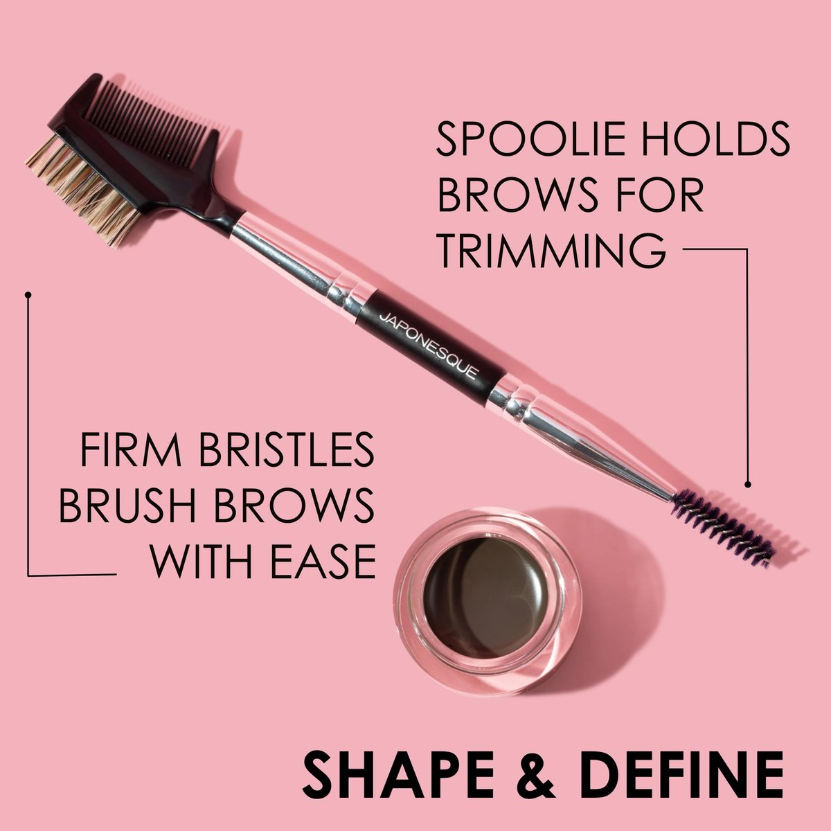 JAPONESQUE Brow & Lash Shaper with 3 Interchangeable Spoolie Brushes – Lash Separator & Brow Grooming Tool - görsel 9