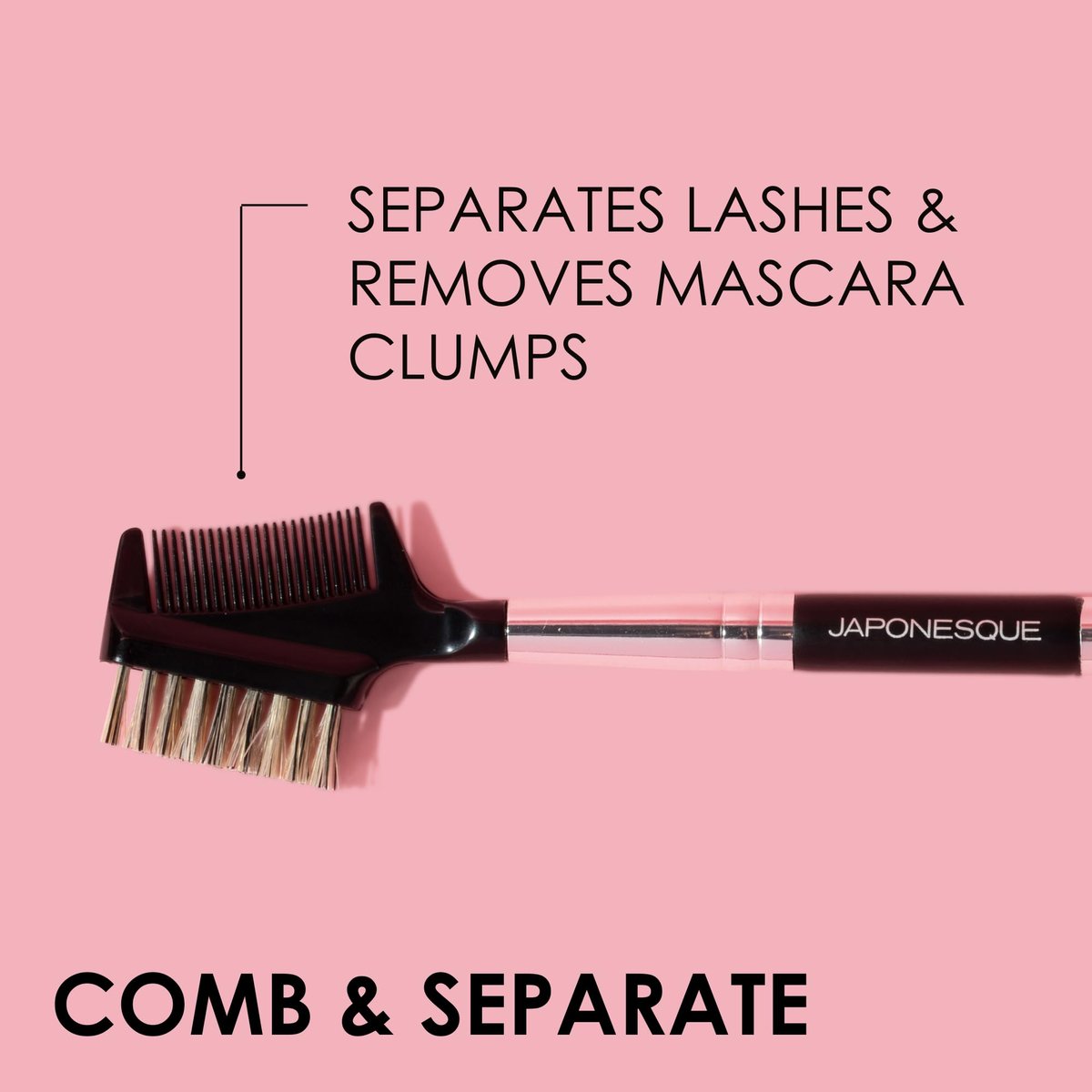 JAPONESQUE Brow & Lash Shaper with 3 Interchangeable Spoolie Brushes – Lash Separator & Brow Grooming Tool - görsel 13