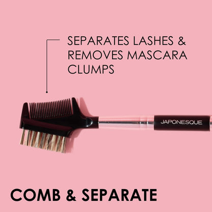 JAPONESQUE Brow & Lash Shaper with 3 Interchangeable Spoolie Brushes – Lash Separator & Brow Grooming Tool