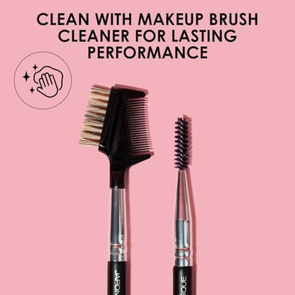 JAPONESQUE Brow & Lash Shaper with 3 Interchangeable Spoolie Brushes – Lash Separator & Brow Grooming Tool