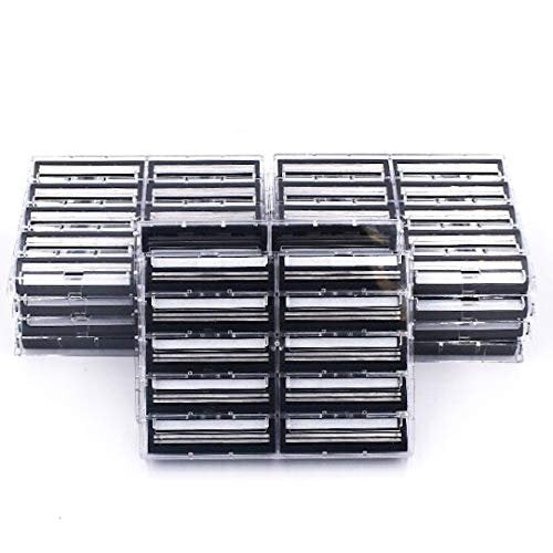 Taconic Shave 100 Twin Blade Razor Cartridges with Lubricating Strip - Compatible with Gillette Trac II, G2, Contour, Vector, Atra - Made in USA Avelisse