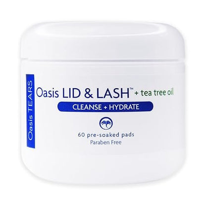 Oasis LID & LASH + Tea Tree Oil Eyelid & Lash Wipes | 60 Count | Paraben Free & Rinse Free Avelisse