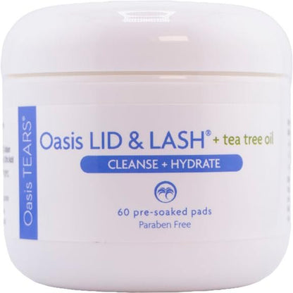 Oasis LID & LASH + Tea Tree Oil Eyelid & Lash Wipes | 60 Count | Paraben Free & Rinse Free Avelisse