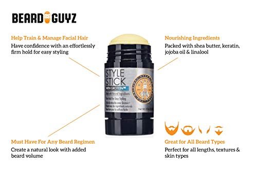 Beard Guyz Style Stick with Grotein – 1 oz Mustache Wax for Hold & Conditioning - görsel 4