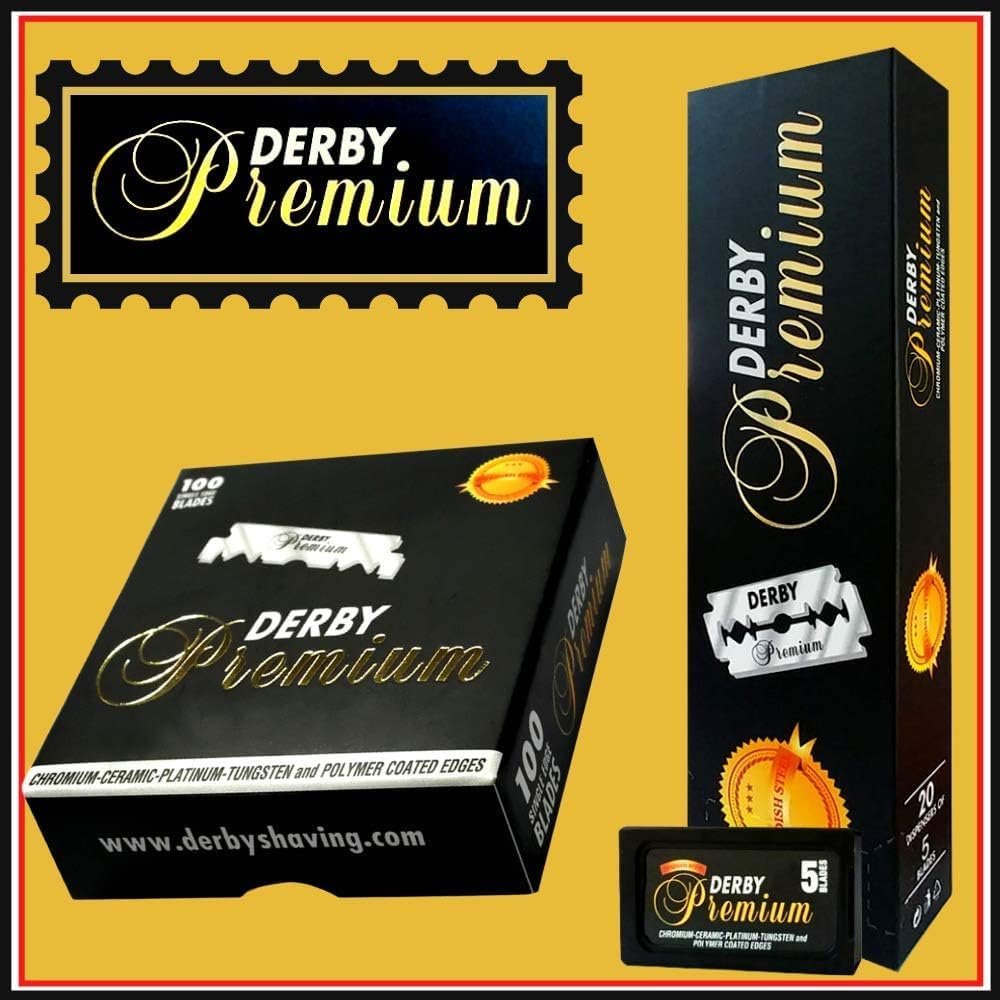 Derby Premium Single Edge Razor Blades - 500 Count Pack for Straight Razors Avelisse