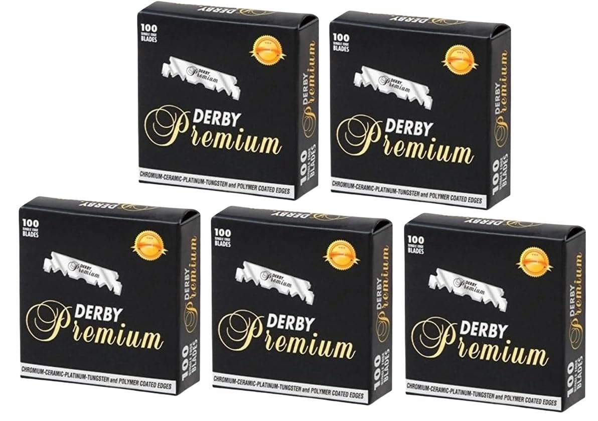 Derby Premium Single Edge Razor Blades - 500 Count Pack for Straight Razors Avelisse