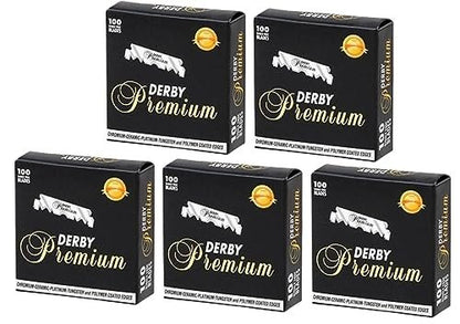 Derby Premium Single Edge Razor Blades - 500 Count Pack for Straight Razors Avelisse
