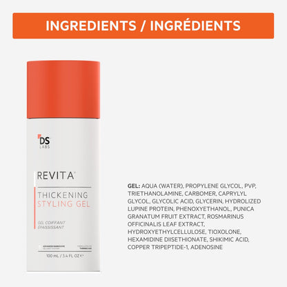 DS Laboratories Revita Hair Styling Gel - Medium Hold, Volumizing, Thicker-Looking Finish, Water-Based, No Flakes, 3.4 Fl Oz Avelisse