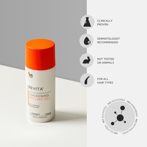DS Laboratories Revita Hair Styling Gel - Medium Hold, Volumizing, Thicker-Looking Finish, Water-Based, No Flakes, 3.4 Fl Oz Avelisse