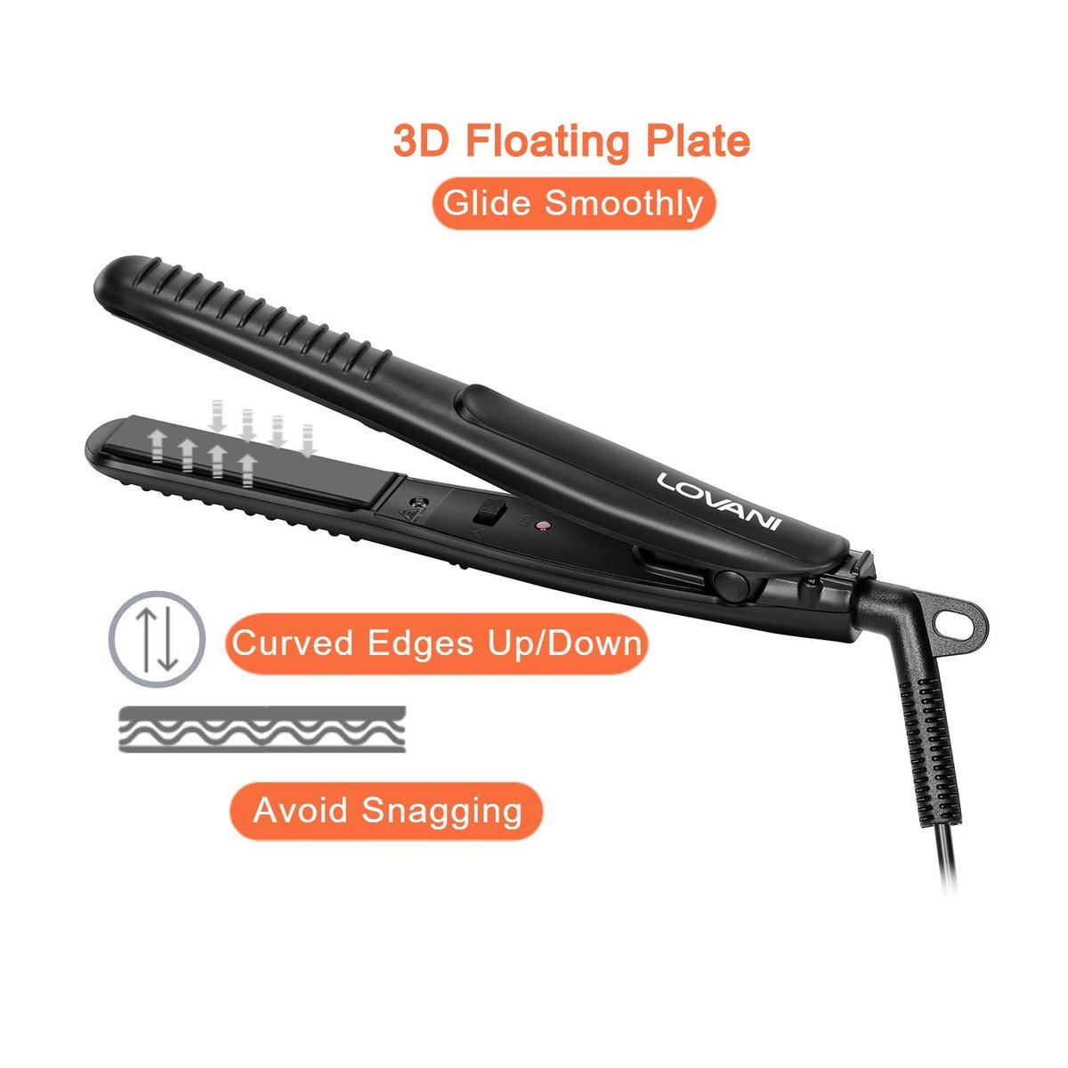 LOVANI Mini Flat Iron Travel Size - 0.5 Inch Nano Titanium Dual Voltage Hair Straightener for Worldwide Use with Heat Resistant Travel Bag Avelisse