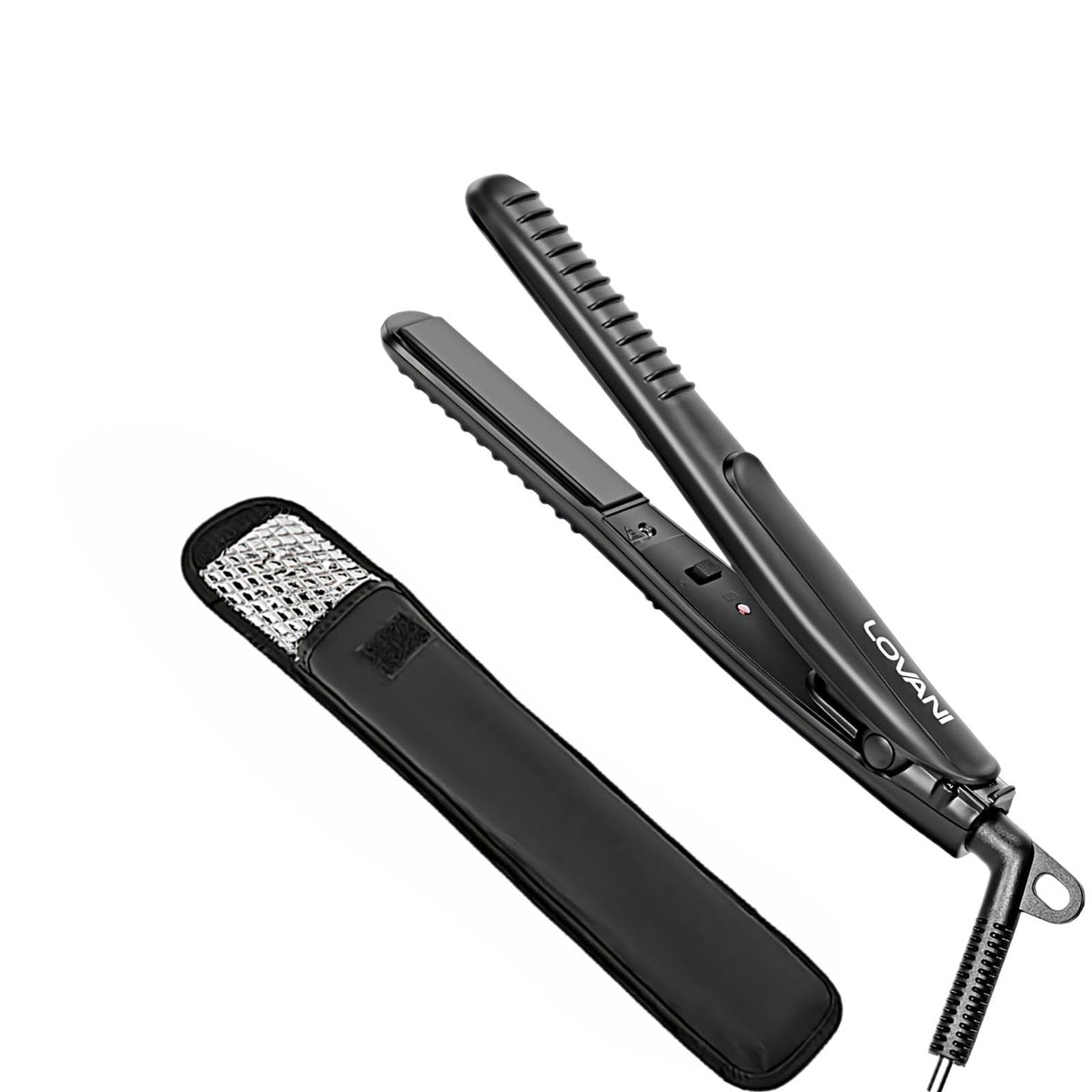 LOVANI Mini Flat Iron Travel Size - 0.5 Inch Nano Titanium Dual Voltage Hair Straightener for Worldwide Use with Heat Resistant Travel Bag Avelisse