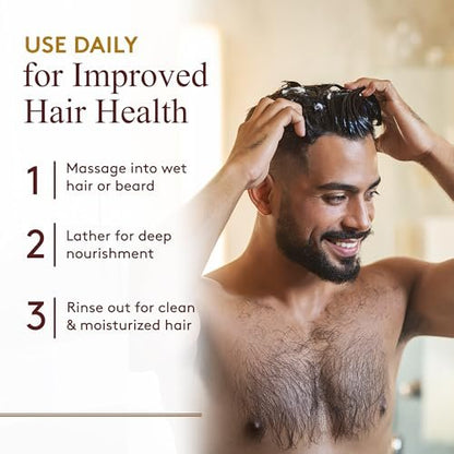 OKAY for Men Castor Oil Hair & Beard Shampoo - Hydrating Shampoo for Healthy Hair & Beard Growth, Moisturizing Care, Strengthen & Restore Damage, Natural, Sulfate-Free - 16 Oz (Pack of 2)