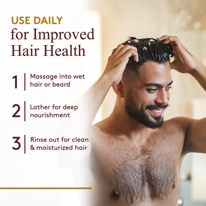 OKAY for Men Castor Oil Hair & Beard Shampoo - Hydrating Shampoo for Healthy Hair & Beard Growth, Moisturizing Care, Strengthen & Restore Damage, Natural, Sulfate-Free - 16 Oz (Pack of 2)