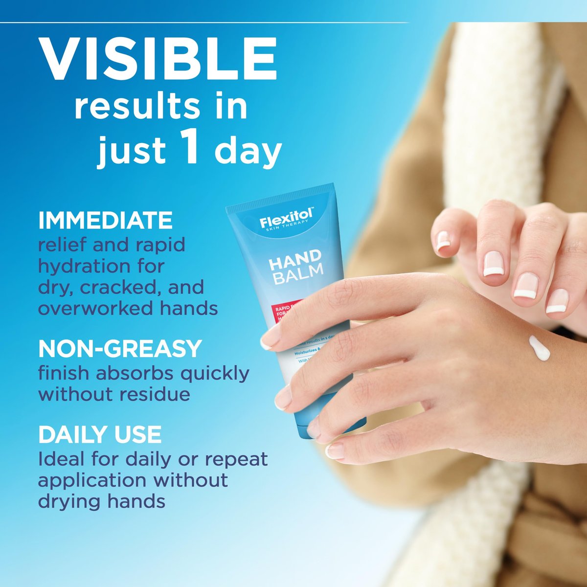Flexitol Hand Balm Two Pack - Intensive Relief Cream for Dry, Cracked Hands, Non-Greasy Hydration, 2 oz Tubes Avelisse
