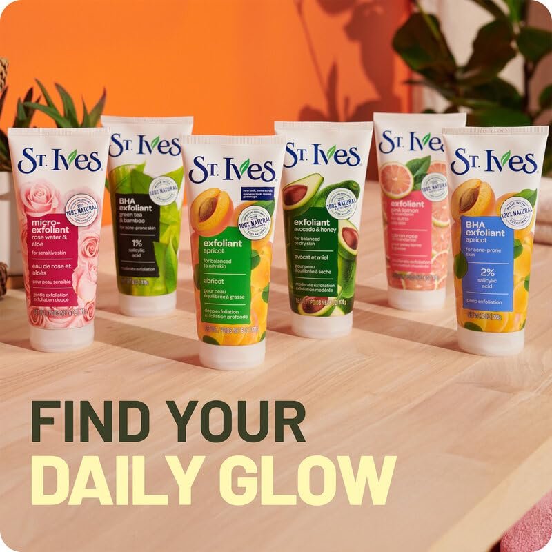 St. Ives Energizing Coconut & Coffee Facial Scrub 2-Pack - Deep Exfoliant for Fresh, Glowing Skin, 6 oz Each Avelisse