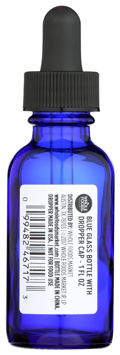 Whole Foods Market Blue Glass Bottle with Dropper Cap - 1 Fl Oz - görsel 1
