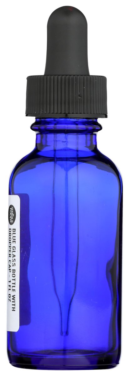 Whole Foods Market Blue Glass Bottle with Dropper Cap - 1 Fl Oz