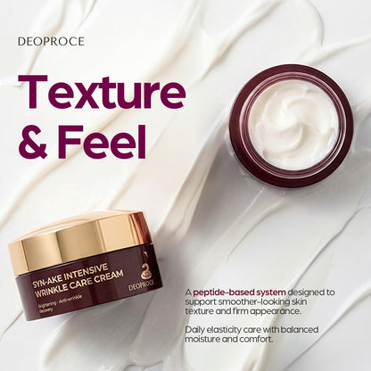 Deoproce SYN-AKE Intensive Wrinkle Care Cream 100g – Brightening & Smoothing Facial Moisturizer with Peptide, Niacinamide & Adenosine – Hydrating Korean Skin Care – Made in Korea Avelisse