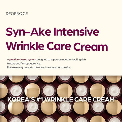 Deoproce SYN-AKE Intensive Wrinkle Care Cream 100g – Brightening & Smoothing Facial Moisturizer with Peptide, Niacinamide & Adenosine – Hydrating Korean Skin Care – Made in Korea Avelisse