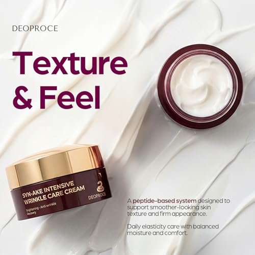 Deoproce SYN-AKE Intensive Wrinkle Care Cream 100g – Brightening & Smoothing Facial Moisturizer with Peptide, Niacinamide & Adenosine – Hydrating Korean Skin Care – Made in Korea Avelisse