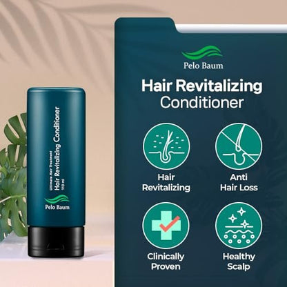 Pelo Baum Hair Revitalizing Conditioner with Peptides & Biotin for Thicker, Fuller Looking Hair – Nourishing Scalp & Hair Care for Men & Women, 3.71 Fl Oz