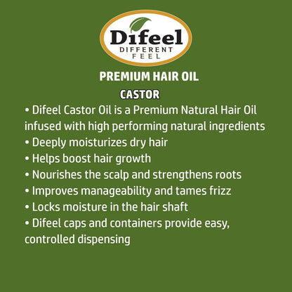 Difeel Mega Care Castor Oil 2.5 oz – Natural Hair Growth Oil for Thicker, Fuller Hair