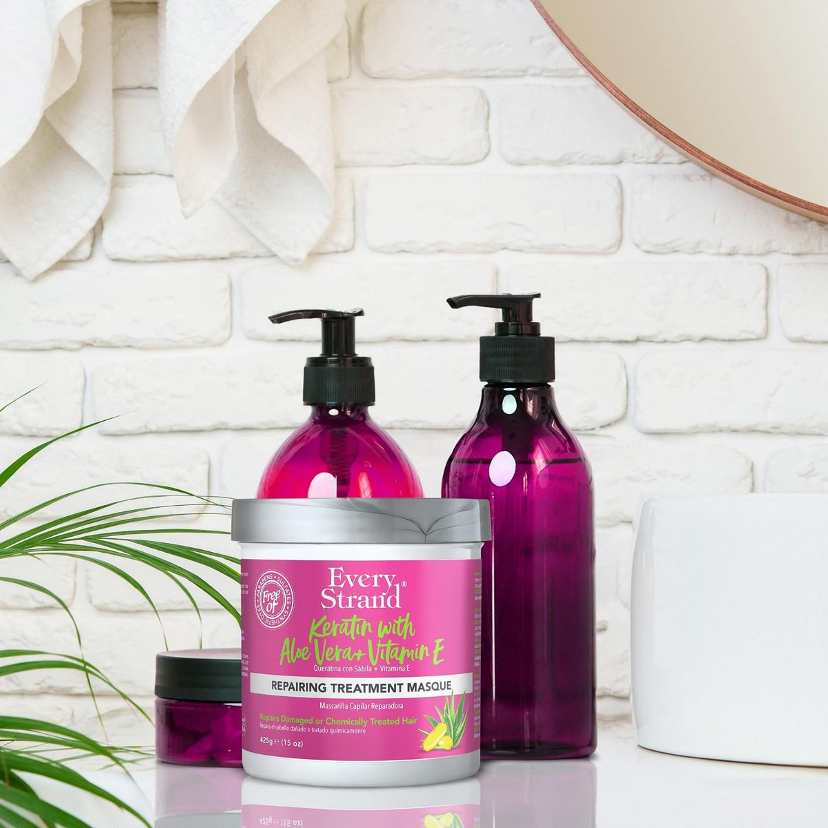 Every Strand Keratin Hair Masque - 15 oz Deep Conditioning Treatment for Dry, Damaged, and Curly Hair - görsel 7