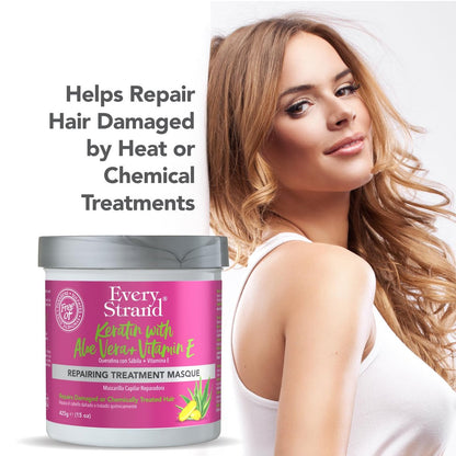 Every Strand Keratin Hair Masque - 15 oz Deep Conditioning Treatment for Dry, Damaged, and Curly Hair
