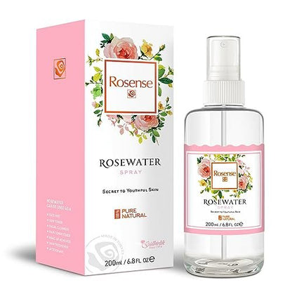 Rosense Rosewater Hydrating Facial Toner & Face Mist - Glass Bottle, 6.8 oz Avelisse
