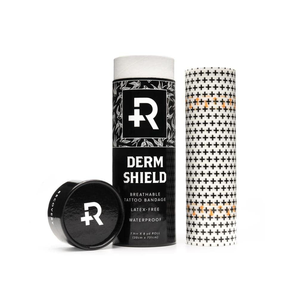 Recovery Aftercare Derm Shield Tattoo Cover Up Patch - Latex-Free & Waterproof Tattoo Aftercare Bandage - Transparent Matte Film - Breathable & Flexible - Promotes Healing & Skin Renewal (7.9" x 8 yd) Avelisse