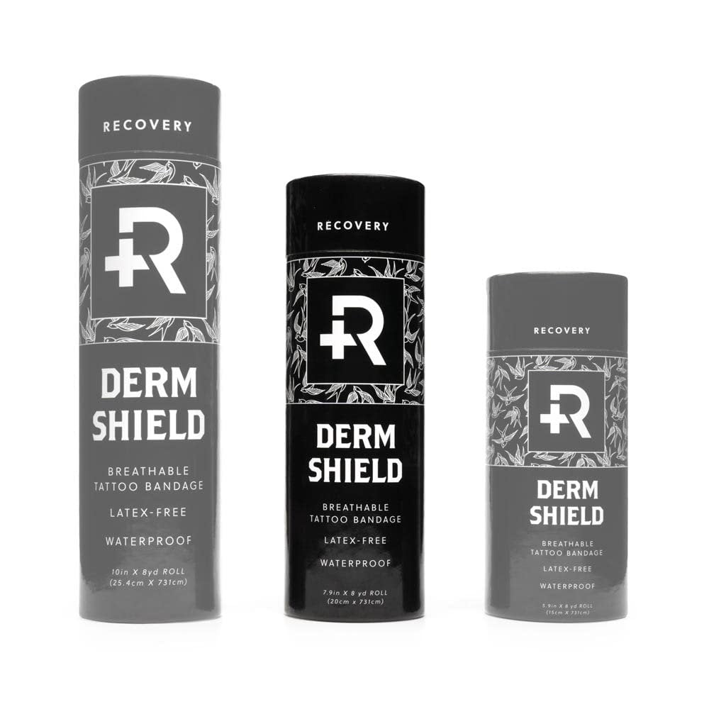 Recovery Aftercare Derm Shield Tattoo Cover Up Patch - Latex-Free & Waterproof Tattoo Aftercare Bandage - Transparent Matte Film - Breathable & Flexible - Promotes Healing & Skin Renewal (7.9" x 8 yd) Avelisse