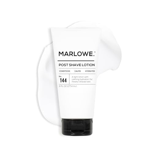 MARLOWE. No. 144 Post Shave Lotion 6 oz – Conditioning Aftershave with Green Tea, Deep Sea Algae, Willow Bark & Passion Flower Extract, Hydrates, Calms & Nourishes Skin, Aloe Citron Scent Avelisse